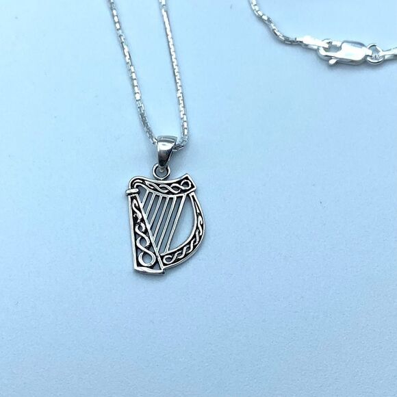 Harp Sterling Silver Necklace - Picture 3 of 6